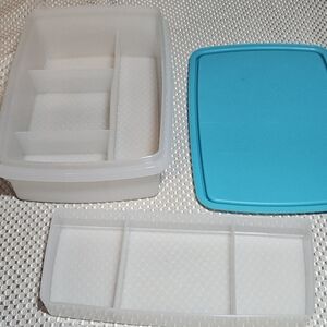 Tupperware Tuppercraft, Stow-n-Go,  3 pieces storage box- Blue/Clear